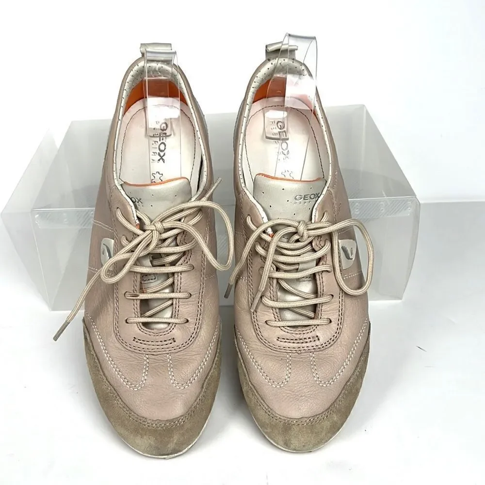 Geox Lightweight Comfort Beige Respira Sneaker Shoes Size EUR 39, US 9